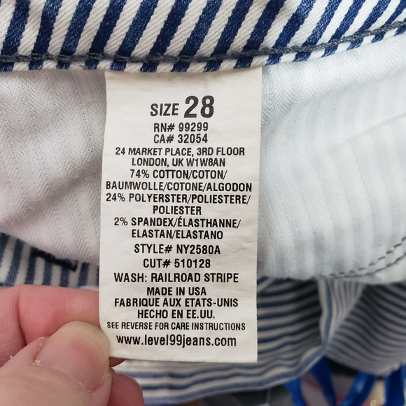 Level 99 Lily Skinny Straight Railroad Stripe 28 - Picture 7 of 8